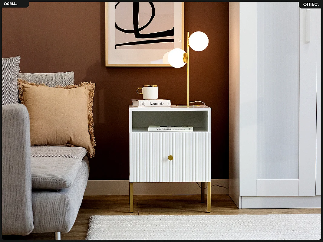 Table de chevet - H.60 x L.47 x P.41 - OSMA - NOIR