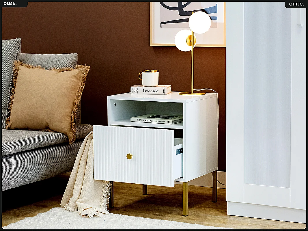 Table de chevet - H.60 x L.47 x P.41 - OSMA - NOIR