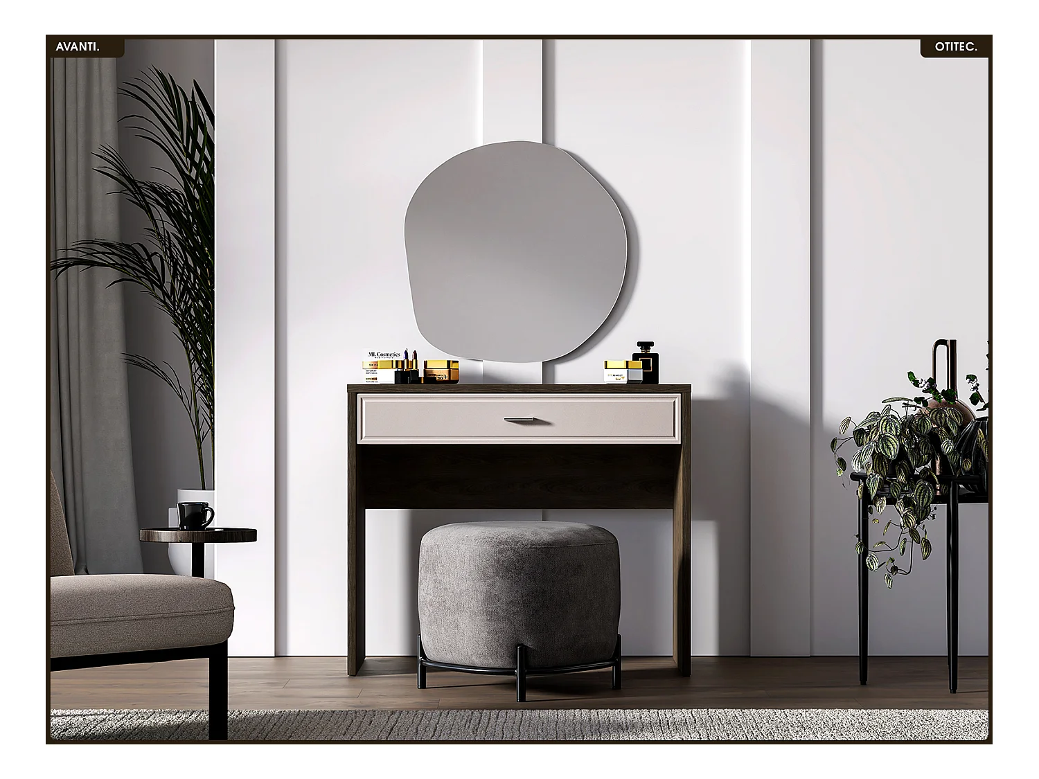 Coiffeuse - L.100 x H.55 x P.40 cm - AVANTI