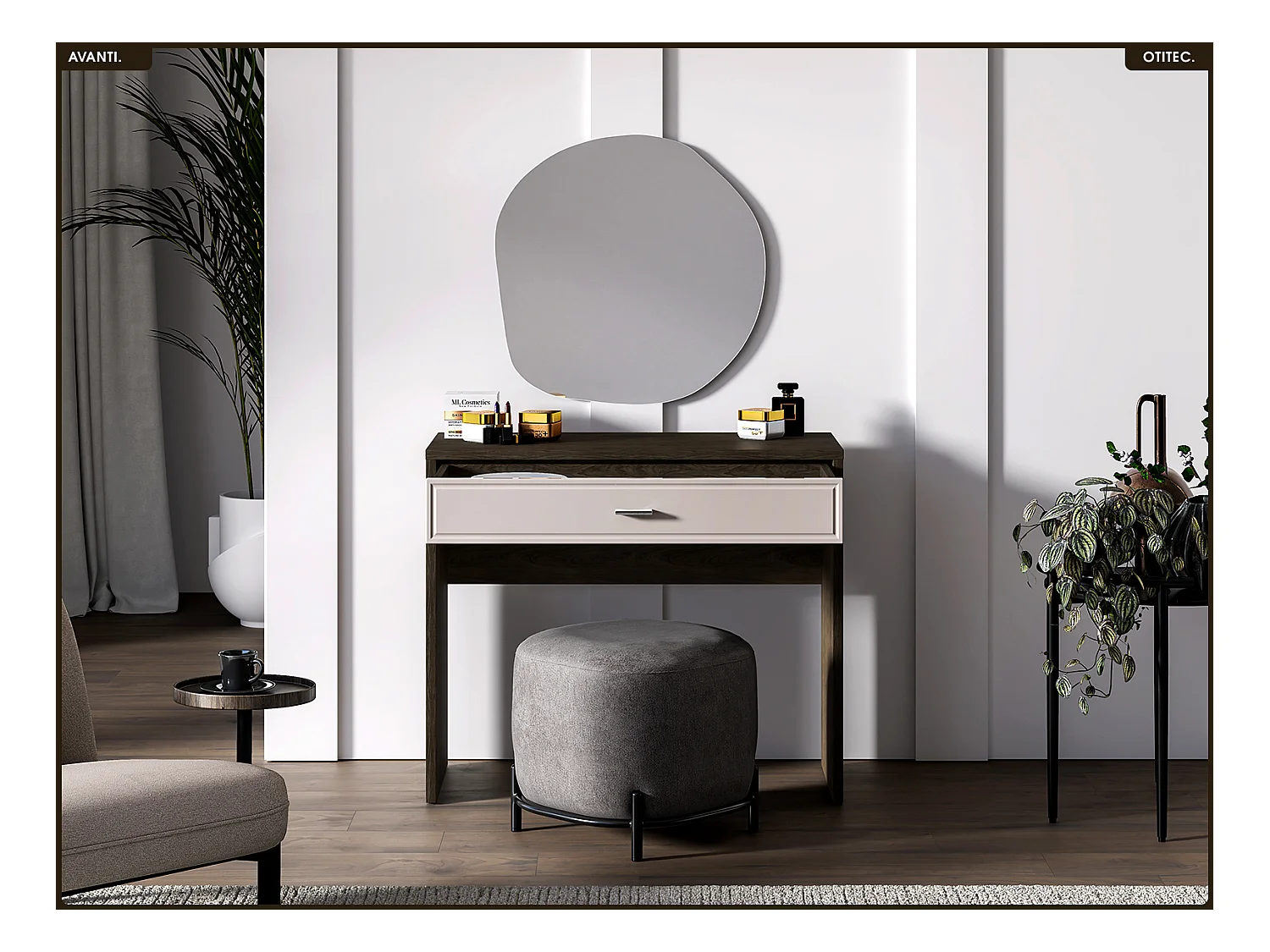 Coiffeuse - L.100 x H.55 x P.40 cm - AVANTI