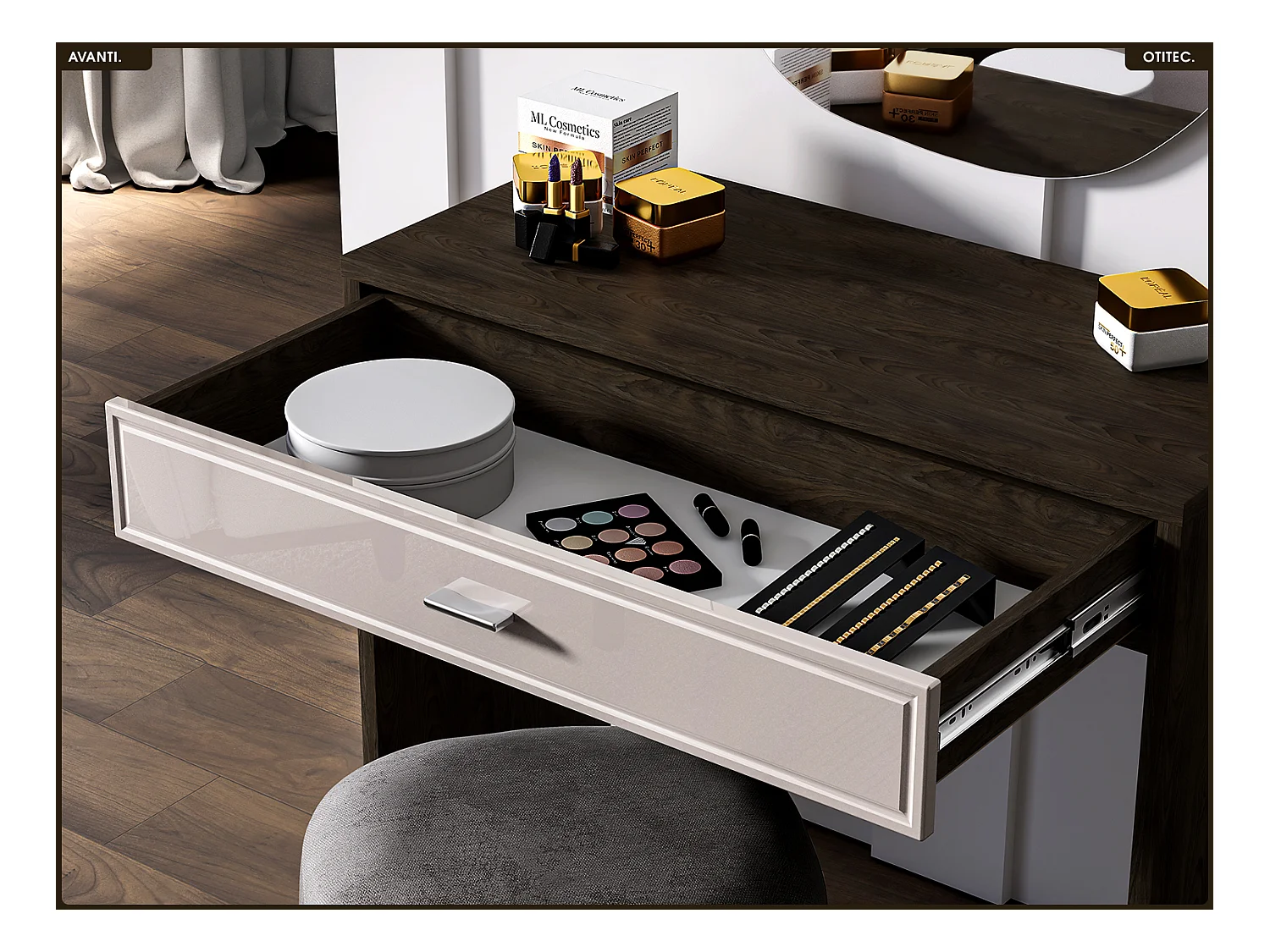 Coiffeuse - L.100 x H.55 x P.40 cm - AVANTI