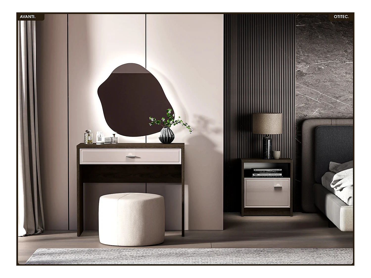 Coiffeuse - L.100 x H.55 x P.40 cm - AVANTI