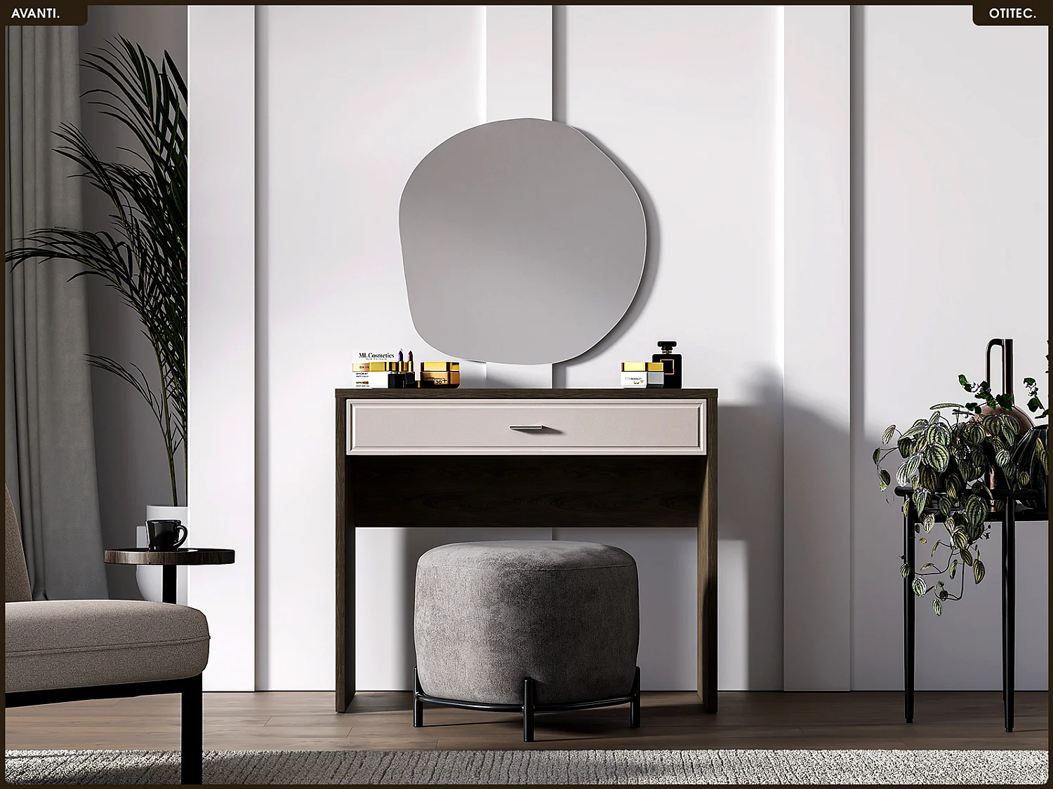 Coiffeuse - L.100 x H.55 x P.40 cm - AVANTI