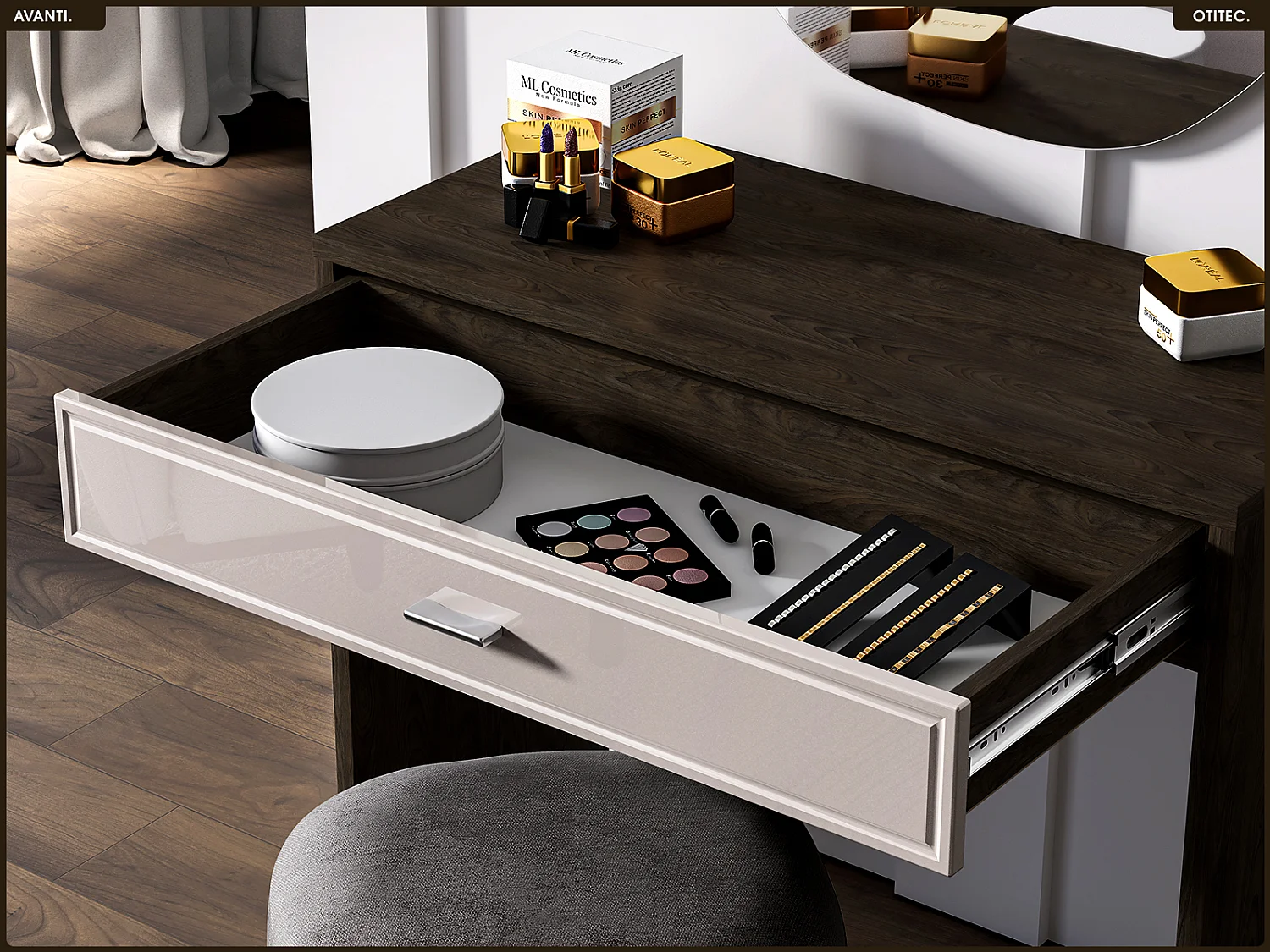 Coiffeuse - L.100 x H.55 x P.40 cm - AVANTI