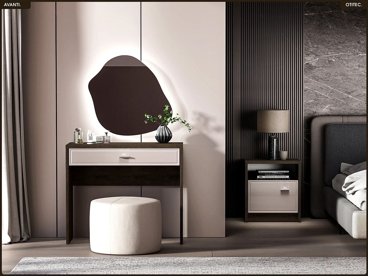 Coiffeuse - L.100 x H.55 x P.40 cm - AVANTI