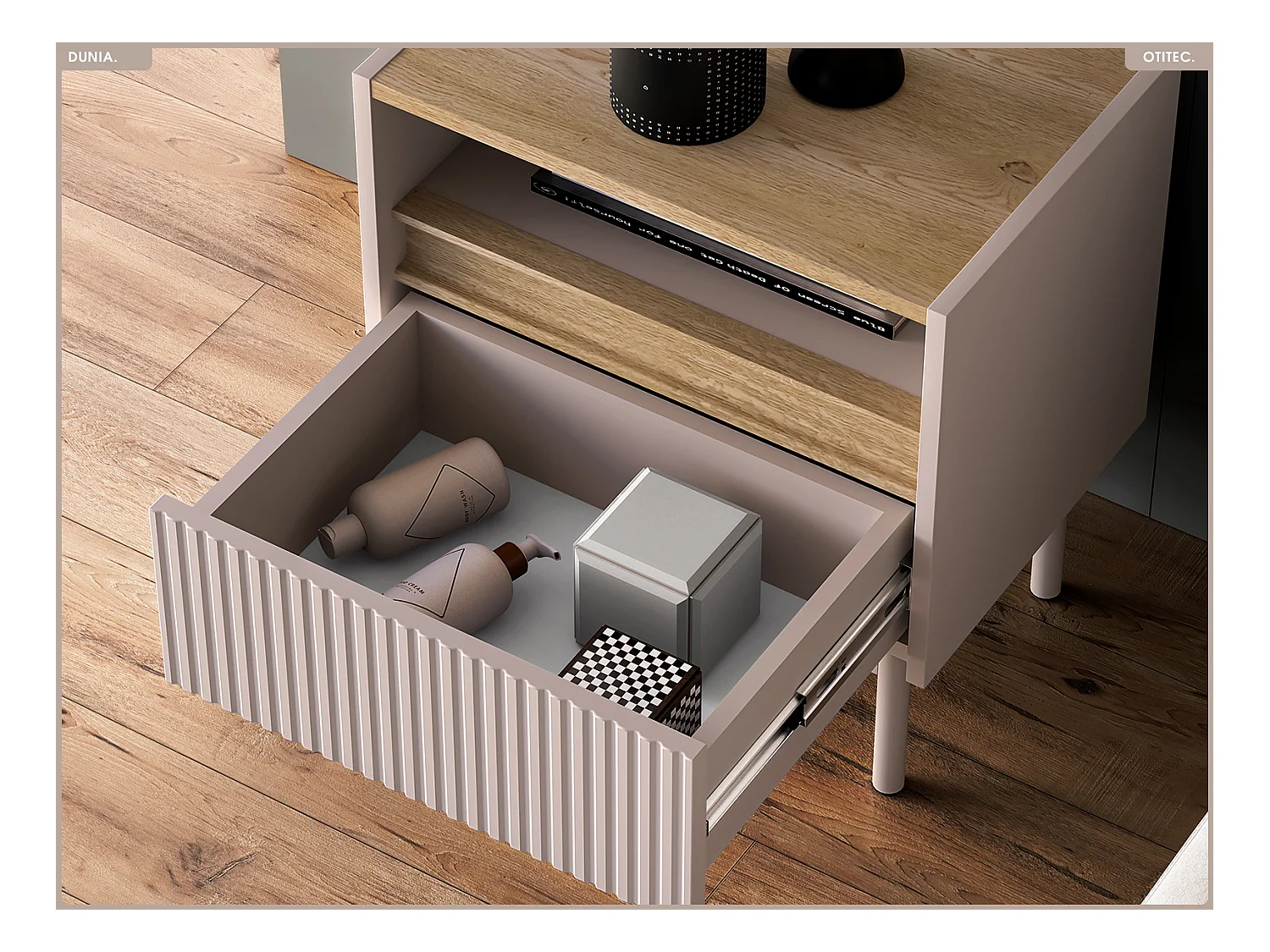 Table de chevet - L.50 x H.55 x P.35 cm - DUNIA