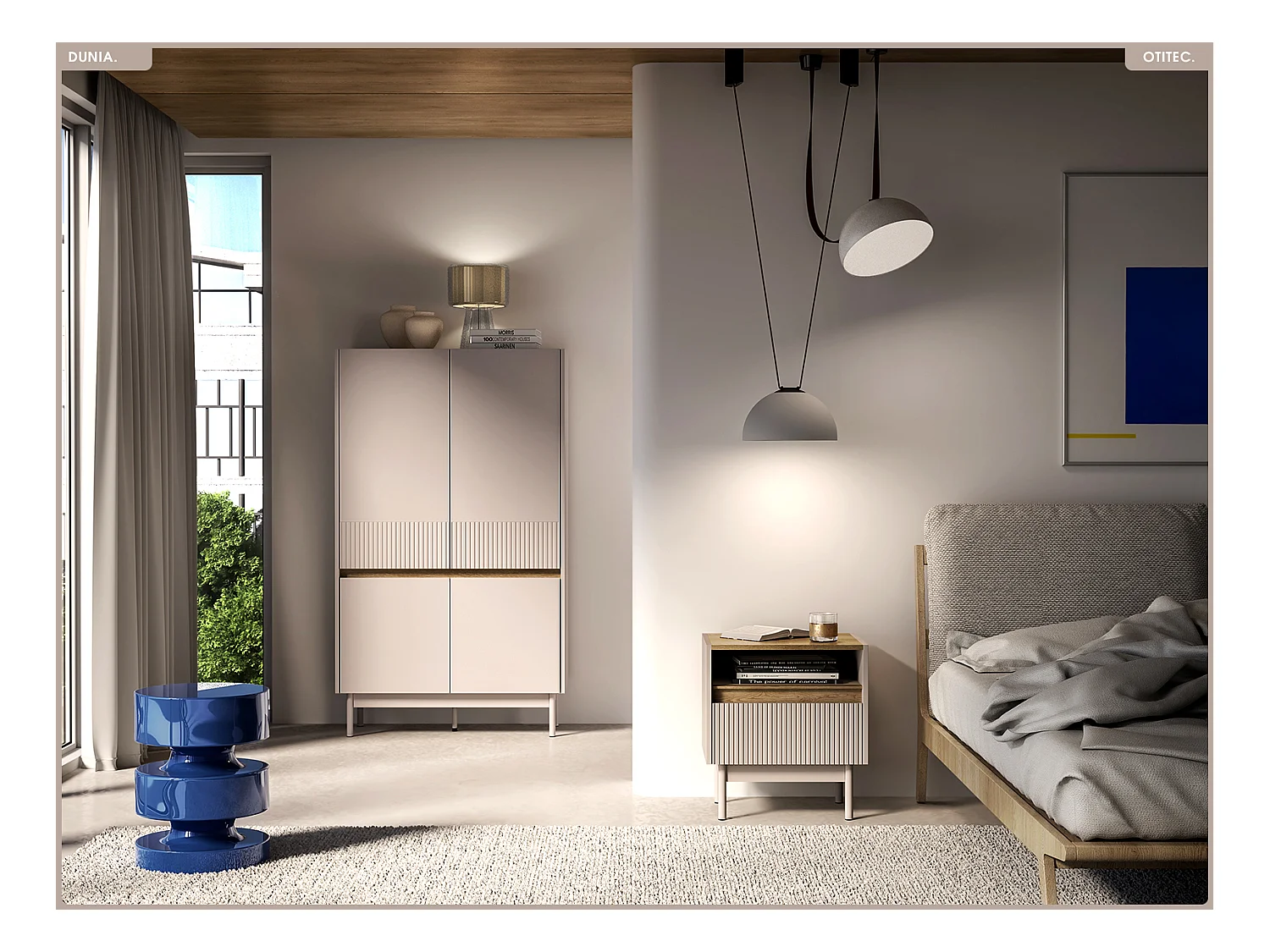 Table de chevet - L.50 x H.55 x P.35 cm - DUNIA