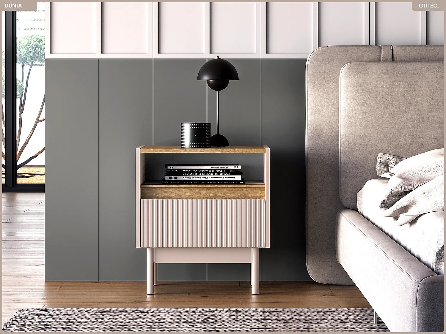 Table de chevet - L.50 x H.55 x P.35 cm - DUNIA