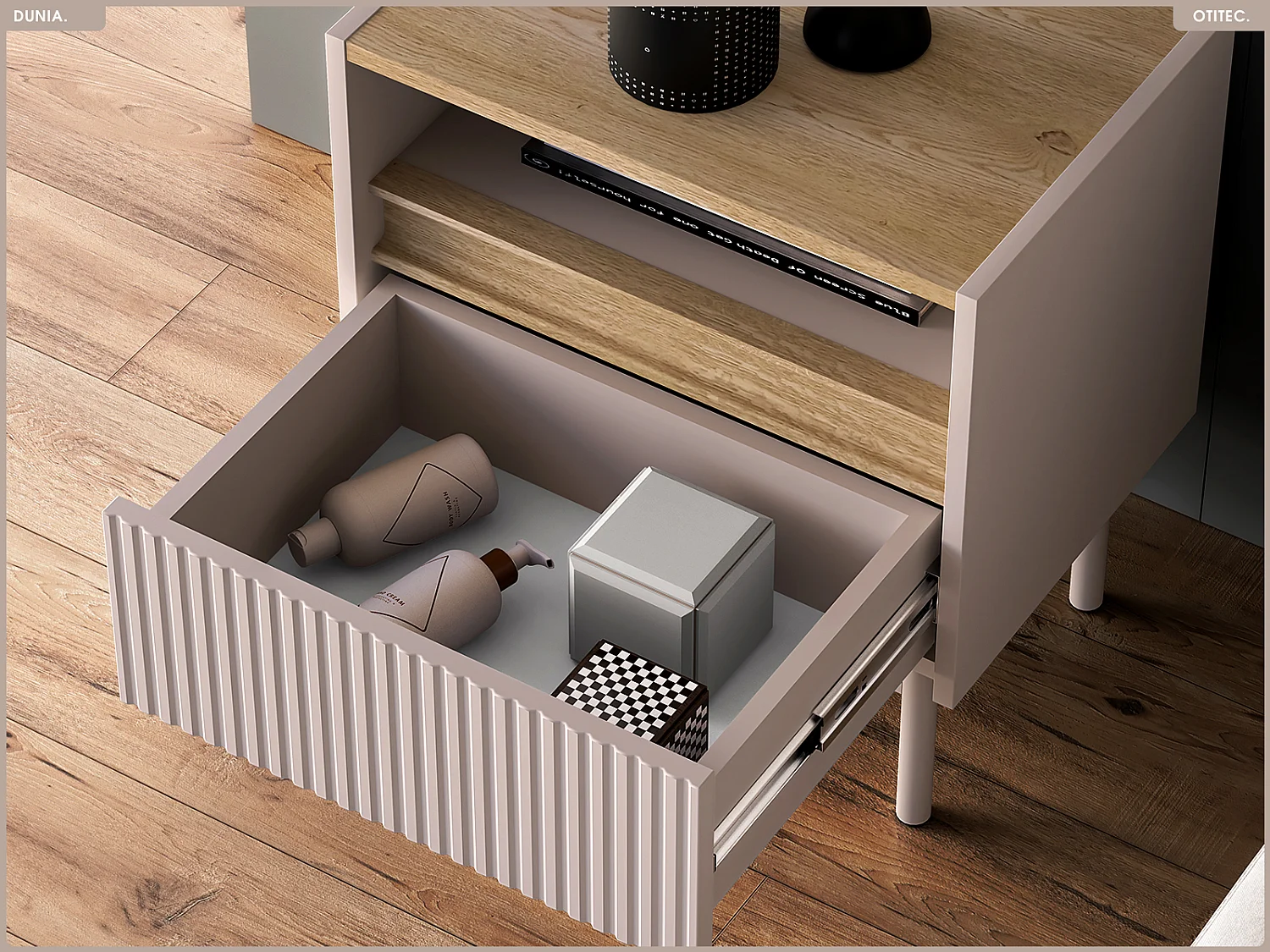 Table de chevet - L.50 x H.55 x P.35 cm - DUNIA