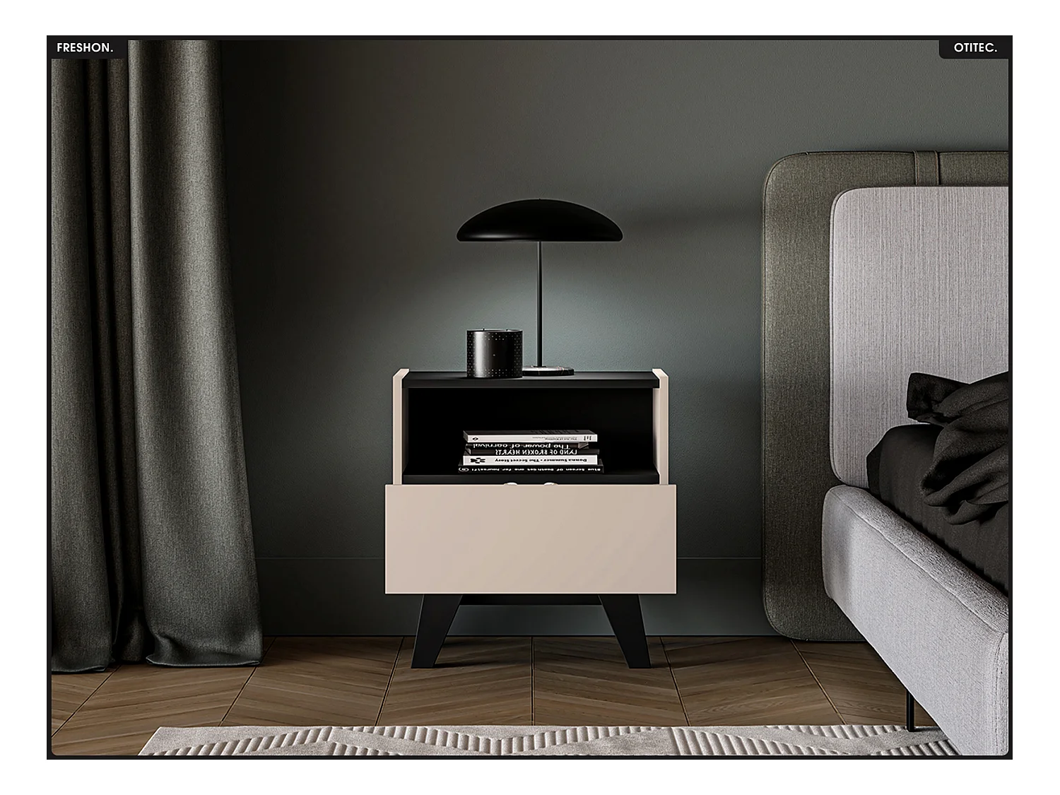 Table de chevet - L.50 x H.53 x P.34 cm - FRESHON