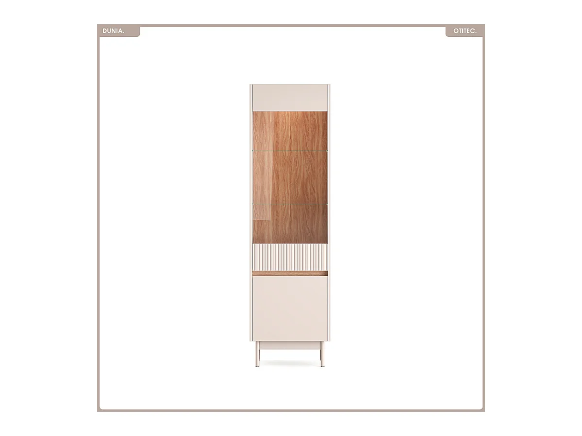 Armoire vitrine - L.55 x H.193 x P.40 cm - DUNIA