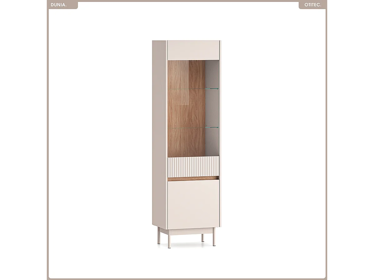 Armoire vitrine - L.55 x H.193 x P.40 cm - DUNIA