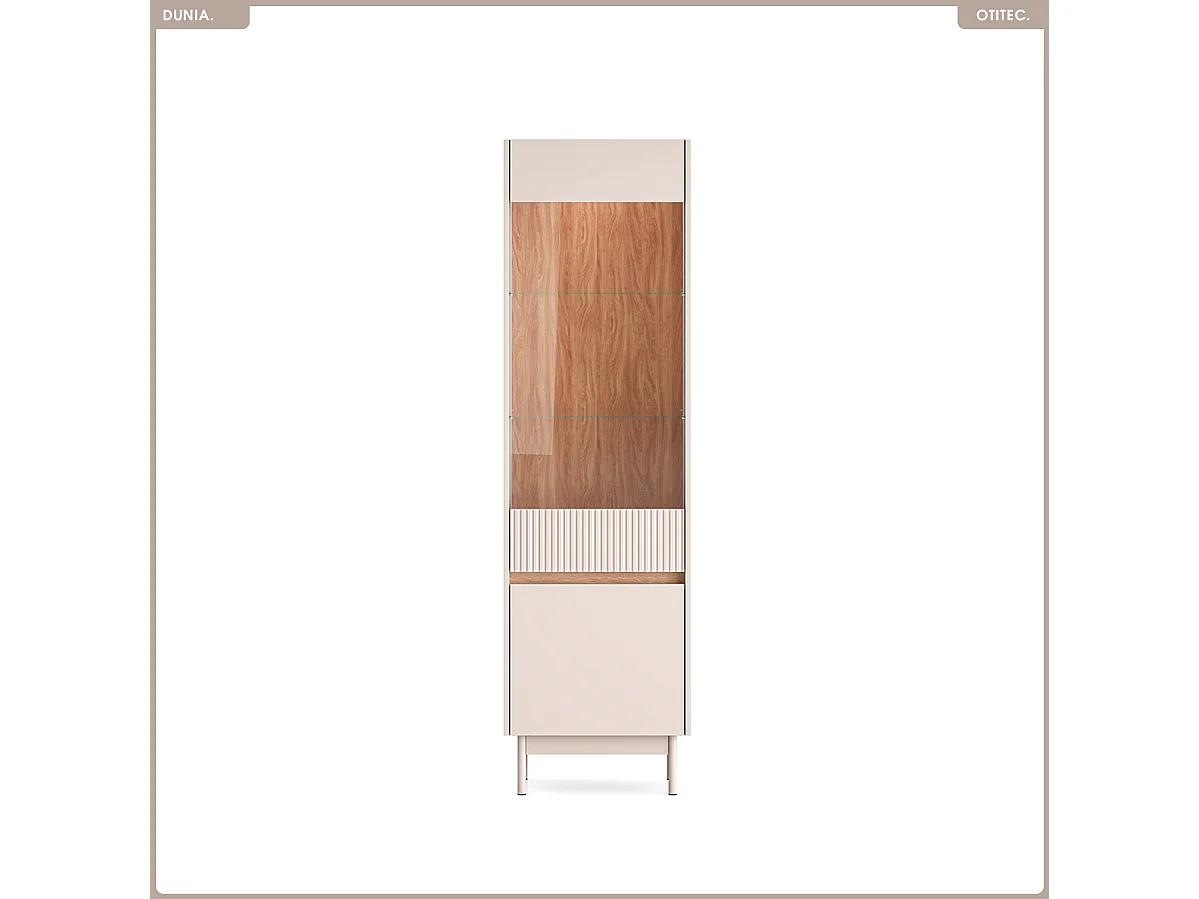 Armoire vitrine - L.55 x H.193 x P.40 cm - DUNIA