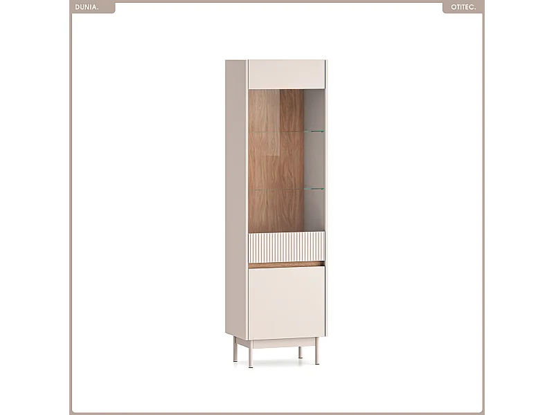 Armoire vitrine - L.55 x H.193 x P.40 cm - DUNIA