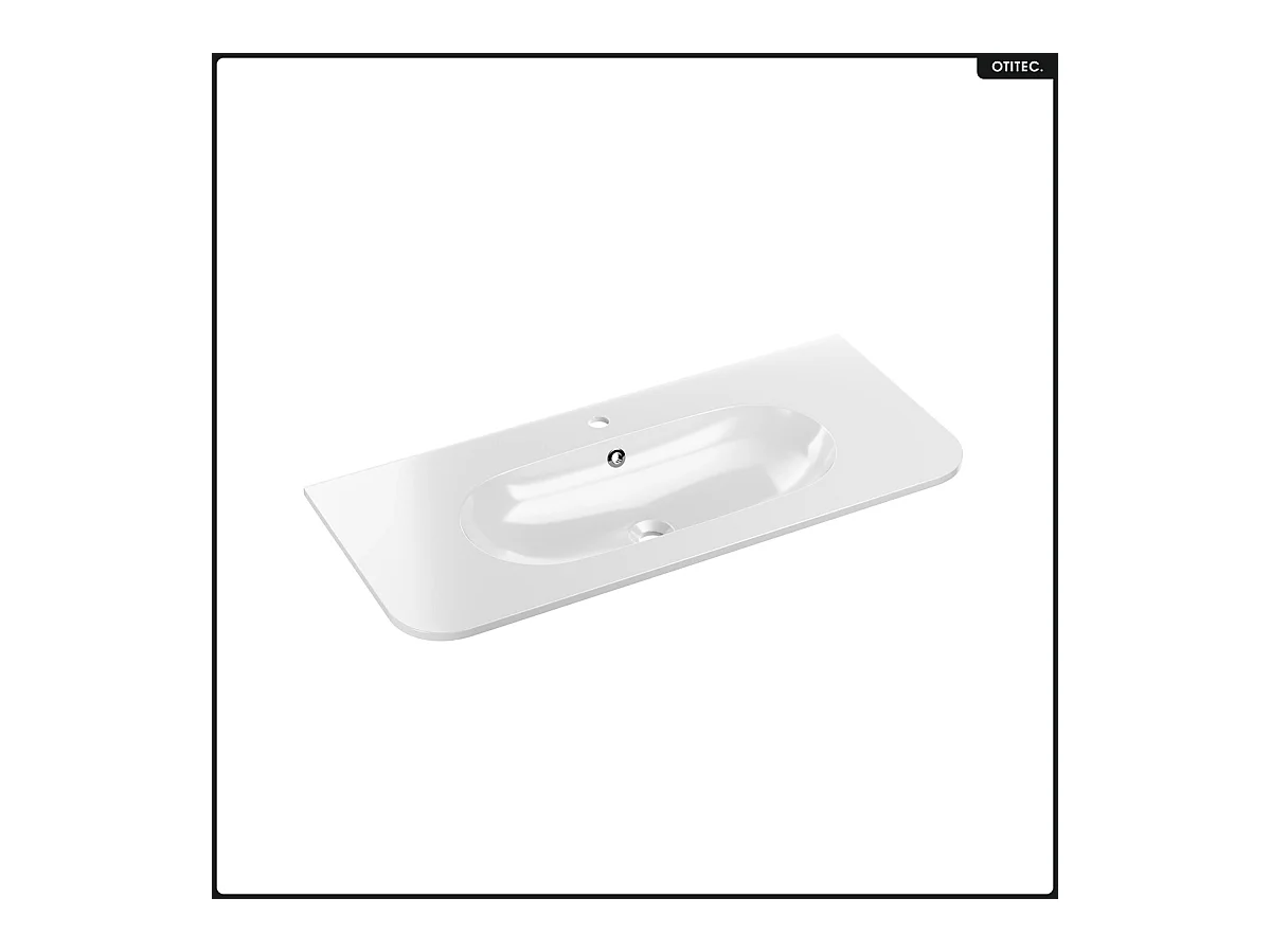 Ensemble de meubles sous vasque - 100 cm - avec Vasque - Colonne - OLIVE - Chêne