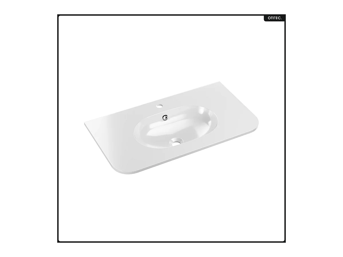 Ensemble de meubles sous vasque - 80 cm - avec Vasque - Colonne - OLIVE - Chêne