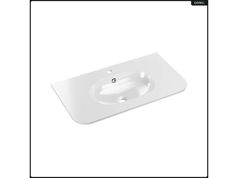 Ensemble de meubles sous vasque - 80 cm - avec Vasque - Colonne - OLIVE - Chêne