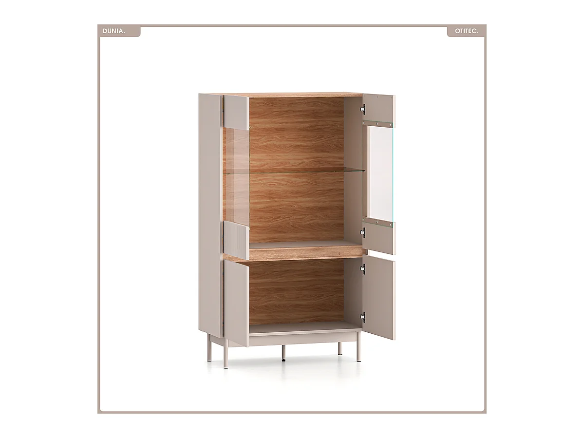 Armoire vitrine - L.92 x H.156 x P.40 cm - DUNIA