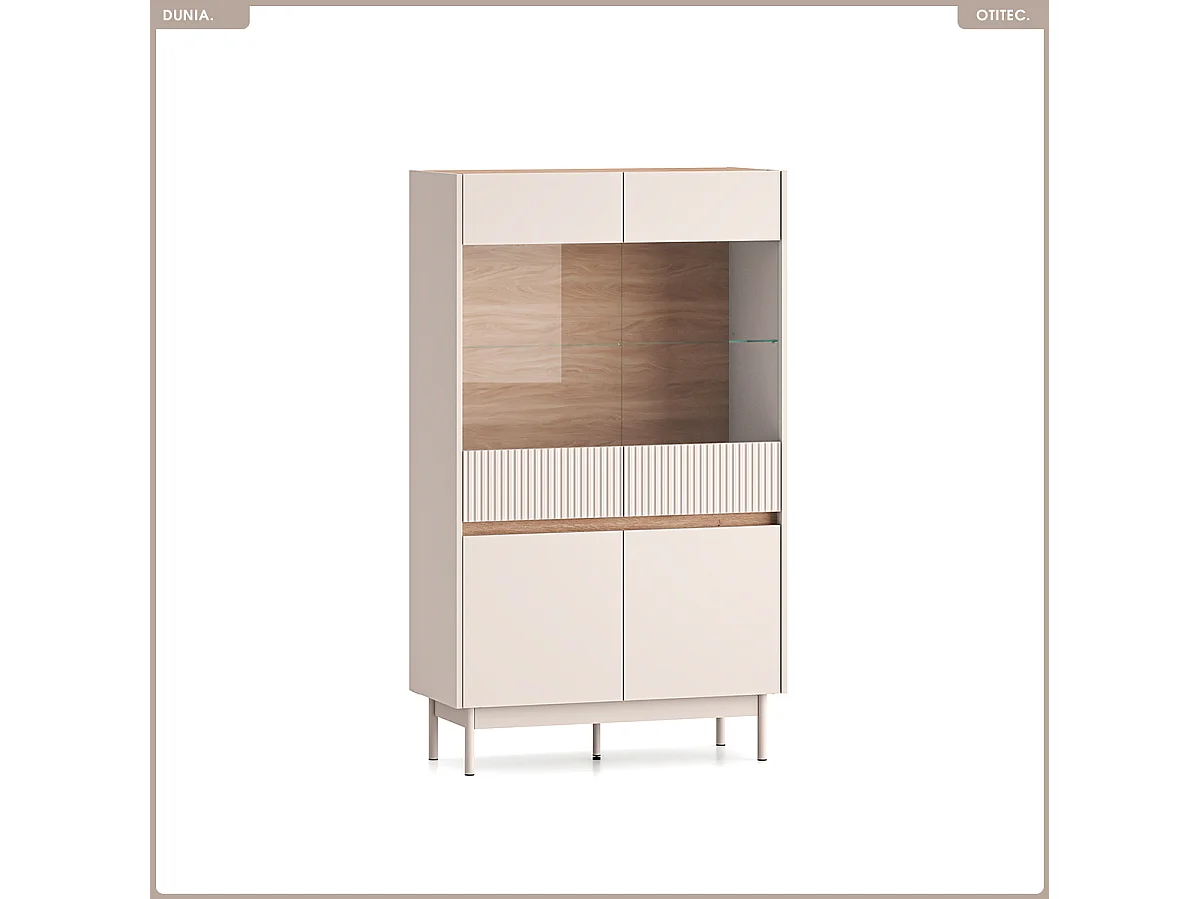 Armoire vitrine - L.92 x H.156 x P.40 cm - DUNIA