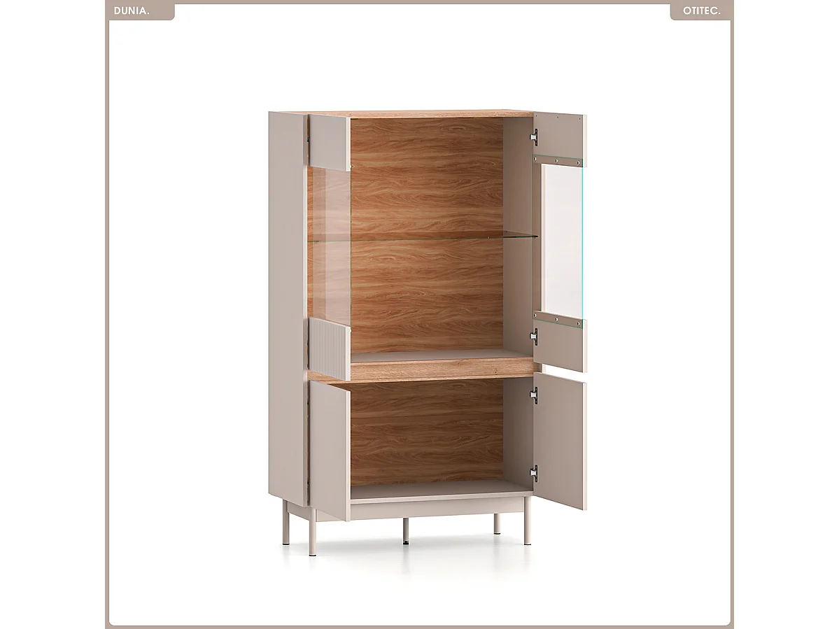 Armoire vitrine - L.92 x H.156 x P.40 cm - DUNIA