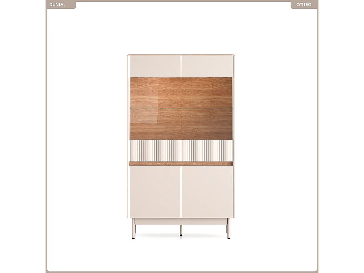 Armoire vitrine - L.92 x H.156 x P.40 cm - DUNIA
