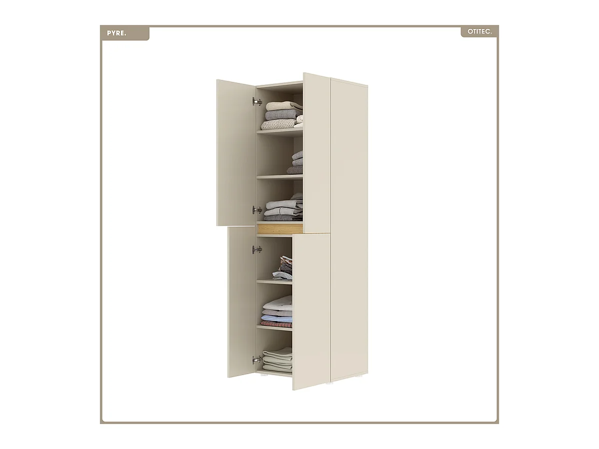 Armoire - H.184 x L.60 x P.42 - PYRE - CACHEMIRE