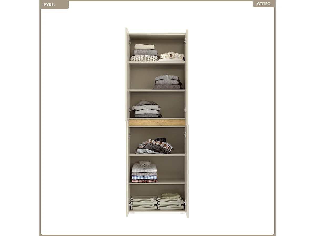 Armoire - H.184 x L.60 x P.42 - PYRE - CACHEMIRE