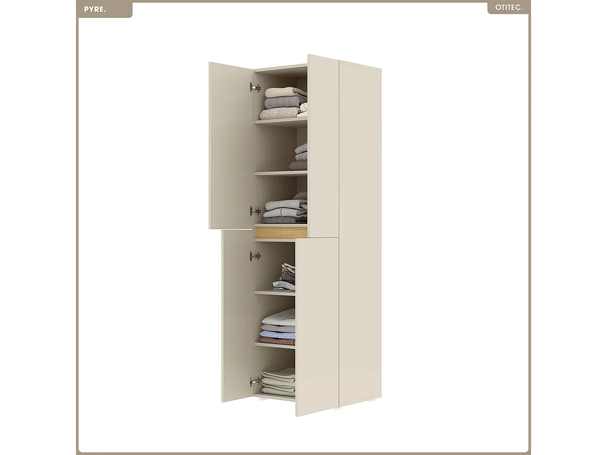Armoire - H.184 x L.60 x P.42 - PYRE - CACHEMIRE