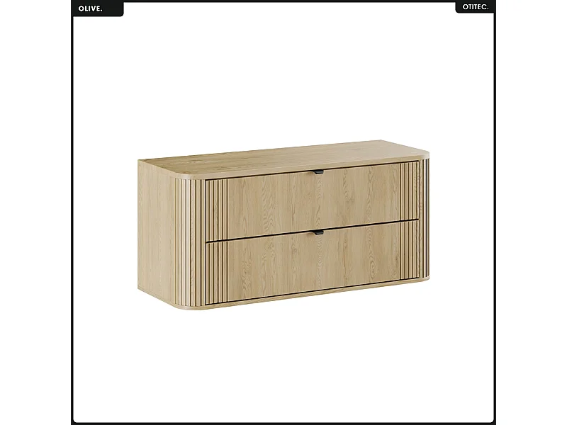 Ensemble de meubles sous vasque - 120 cm - avec Plan - OLIVE - Chêne