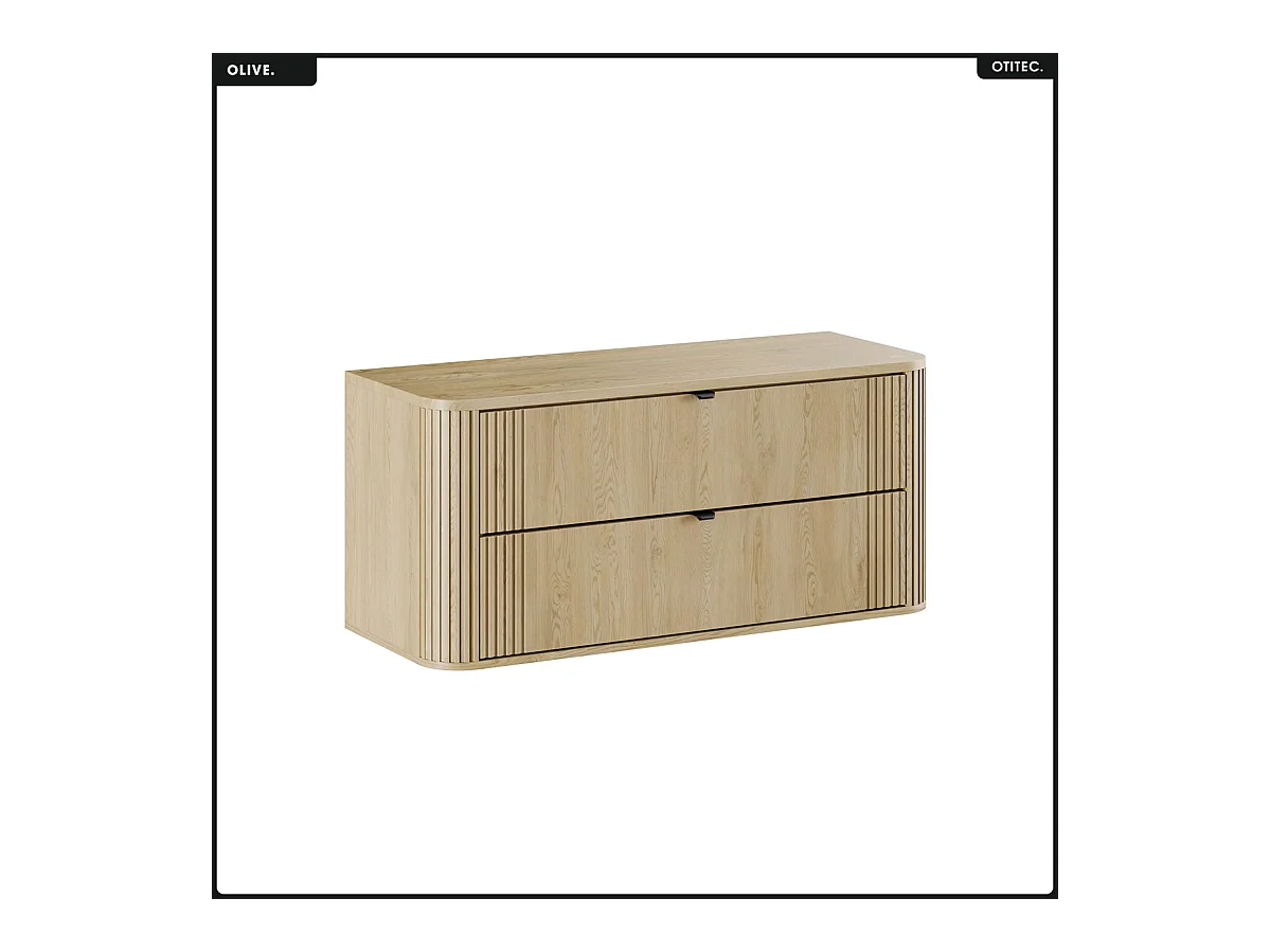 Ensemble de meubles sous vasque - 120 cm - avec Plan - OLIVE - Chêne