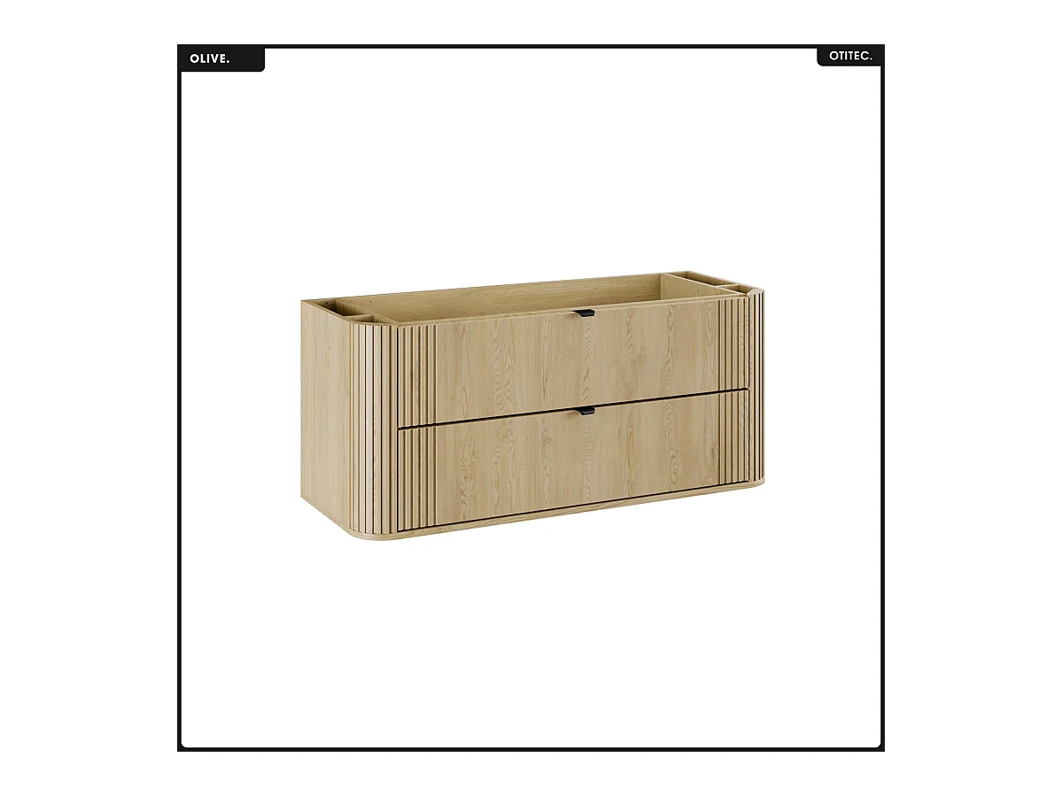 Ensemble de meubles sous vasque - 120 cm - avec Plan - OLIVE - Chêne
