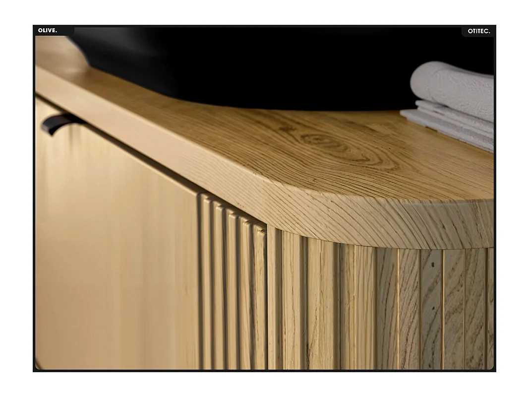 Ensemble de meubles sous vasque - 120 cm - avec Plan - OLIVE - Chêne