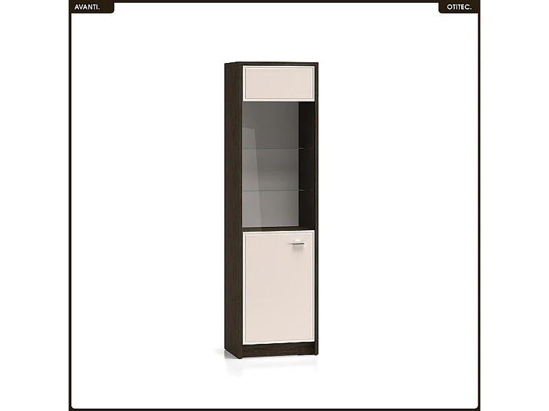 Armoire vitrine - L.55 x H.195 x P.40 cm - AVANTI
