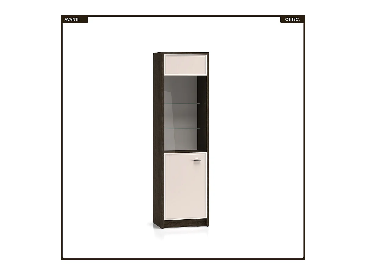 Armoire vitrine - L.55 x H.195 x P.40 cm - AVANTI