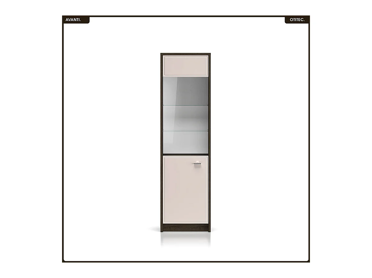 Armoire vitrine - L.55 x H.195 x P.40 cm - AVANTI