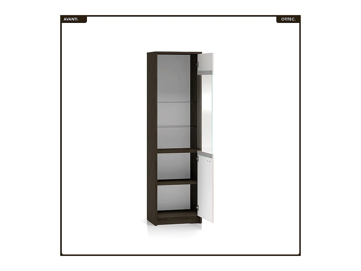 Armoire vitrine - L.55 x H.195 x P.40 cm - AVANTI