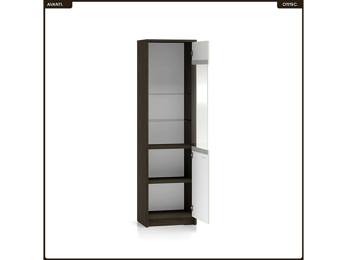 Armoire vitrine - L.55 x H.195 x P.40 cm - AVANTI