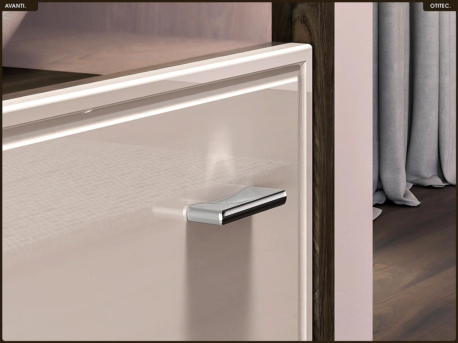 Armoire vitrine - L.55 x H.195 x P.40 cm - AVANTI