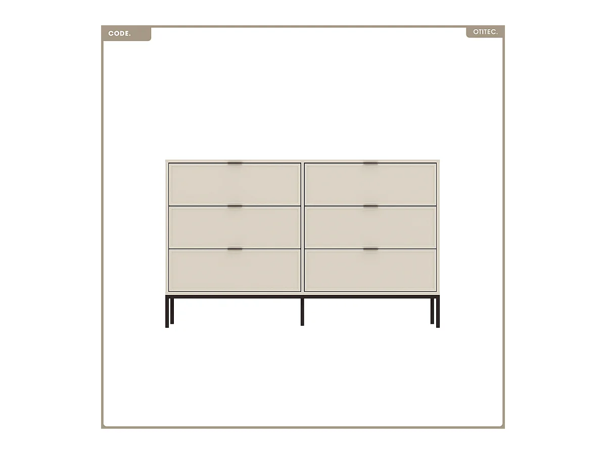 Commode - H.92 x L.150 x P.40 - CODE - CACHEMIRE