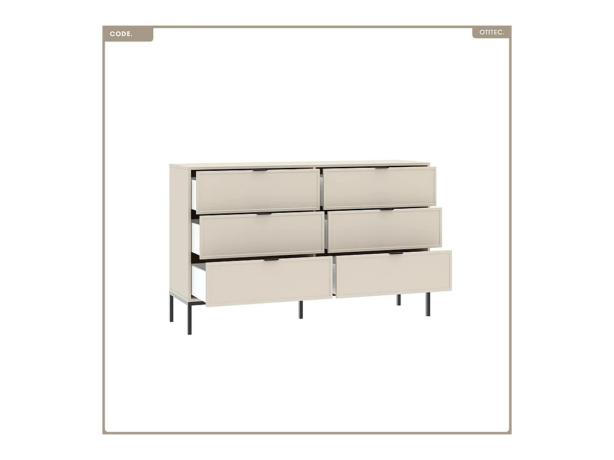 Commode - H.92 x L.150 x P.40 - CODE - CACHEMIRE