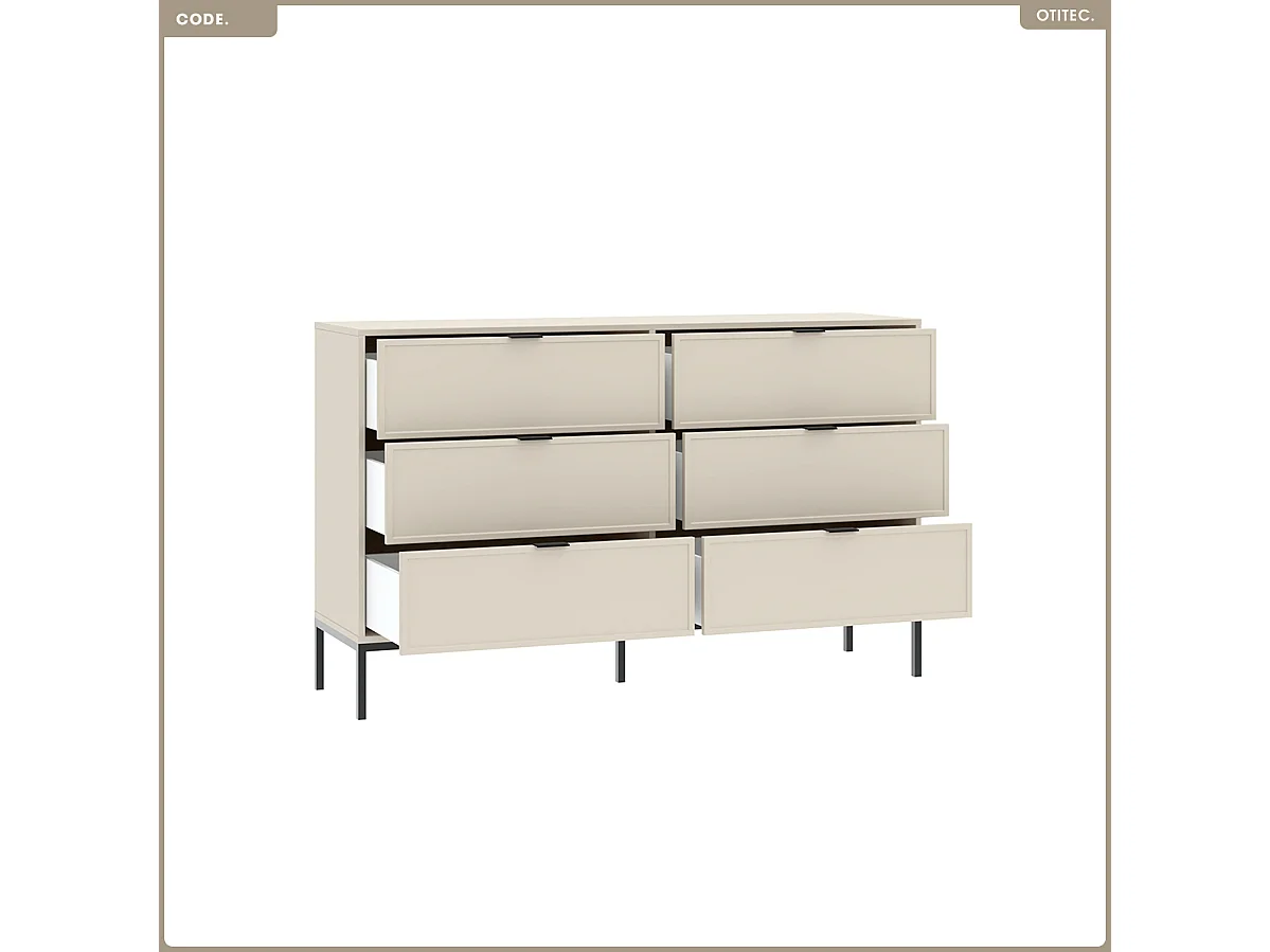 Commode - H.92 x L.150 x P.40 - CODE - CACHEMIRE