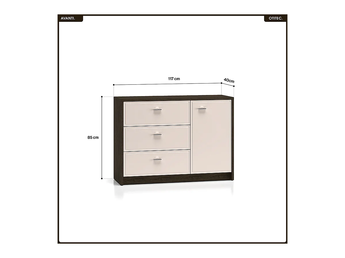 Commode - L.117 x H.85 x P.40 cm - AVANTI