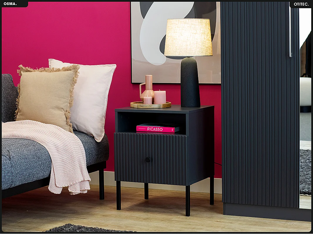 Table de chevet - H.60 x L.47 x P.41 - OMSA - GOLD