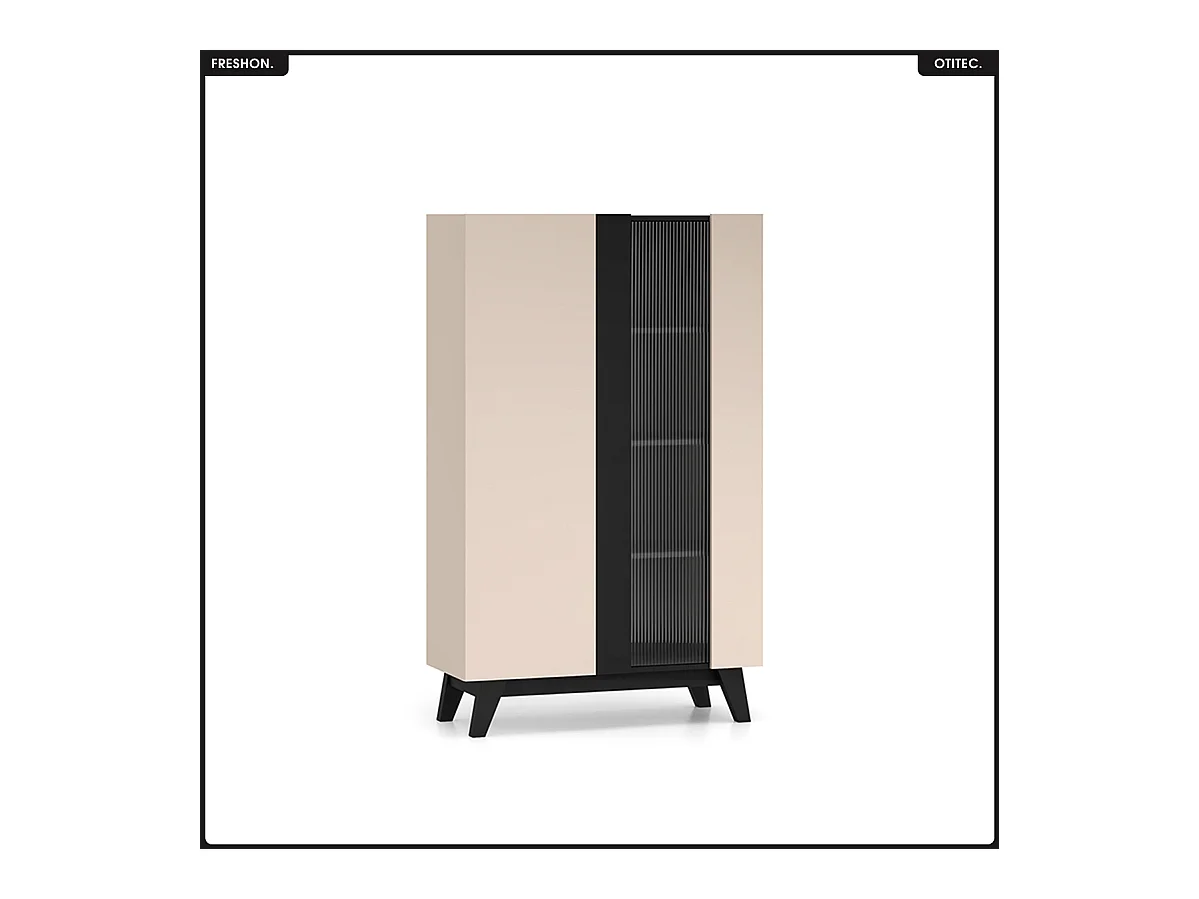 Armoire vitrine - L.95 x H.155 x P.40 cm - FRESHON