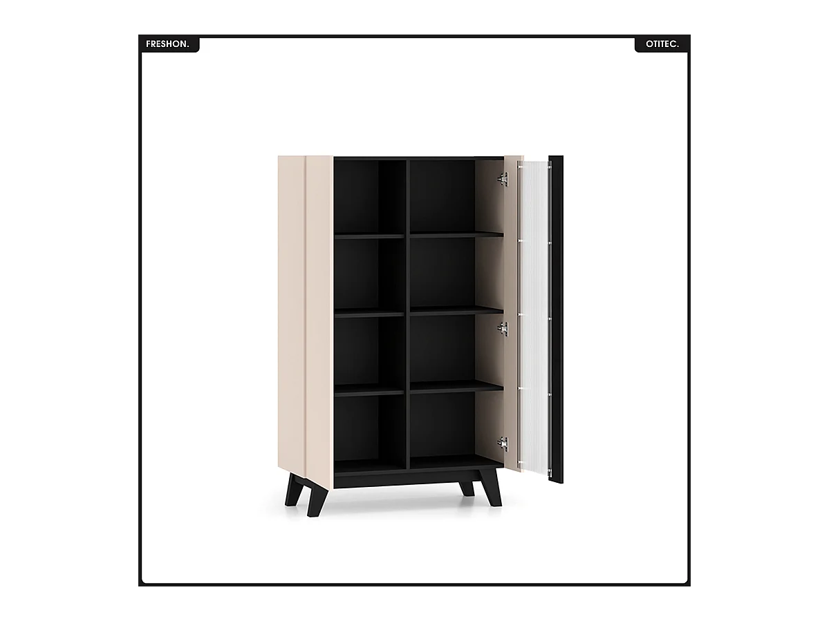 Armoire vitrine - L.95 x H.155 x P.40 cm - FRESHON