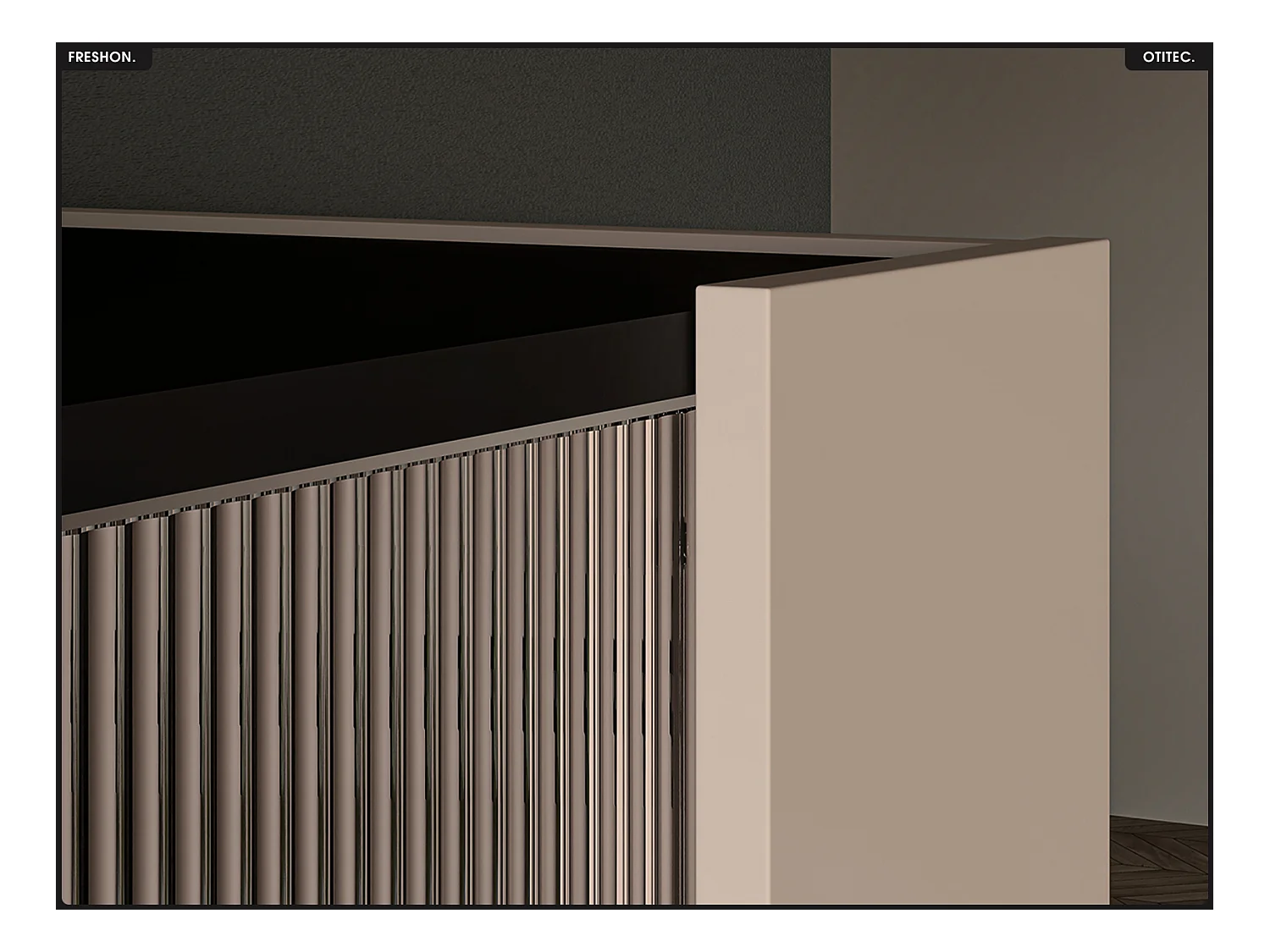 Armoire vitrine - L.95 x H.155 x P.40 cm - FRESHON