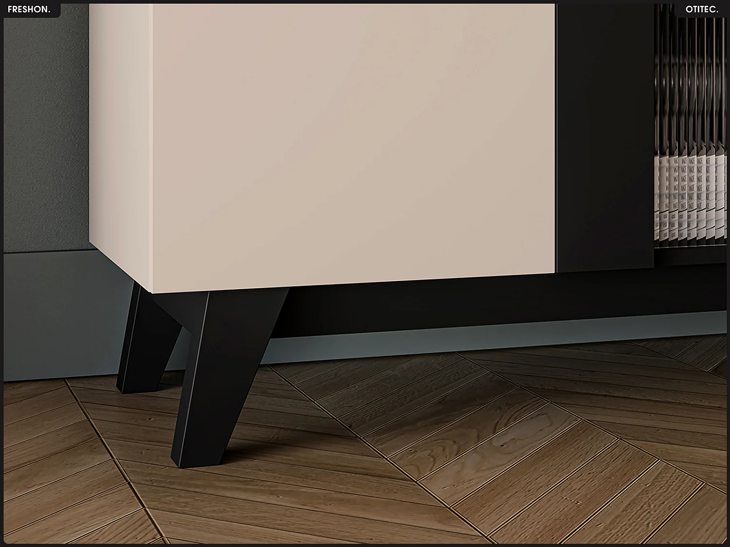 Armoire vitrine - L.95 x H.155 x P.40 cm - FRESHON