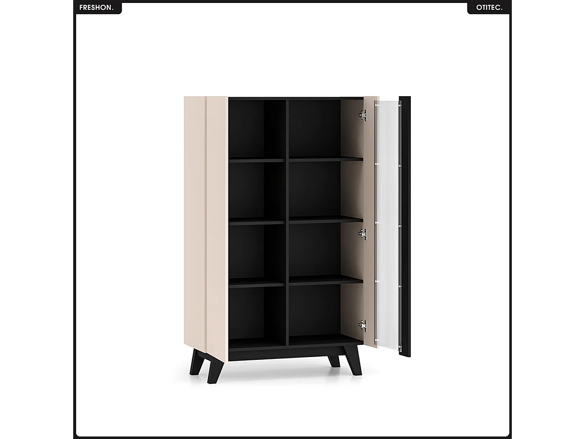 Armoire vitrine - L.95 x H.155 x P.40 cm - FRESHON