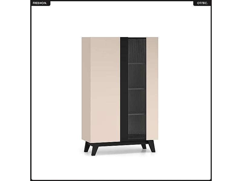 Armoire vitrine - L.95 x H.155 x P.40 cm - FRESHON