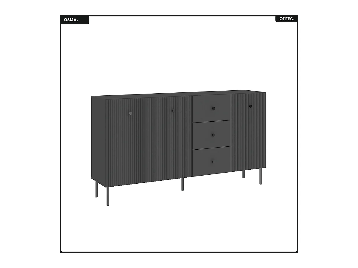 Commode - H.98 x L.179 x P.42 - OSMA - NOIR